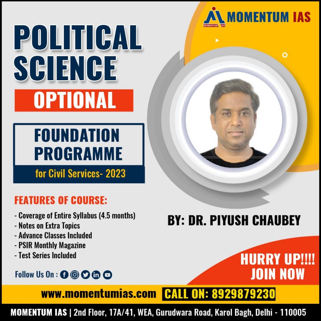 POLITICAL SCIENCE (Optional) FOUNDATION PROGRAMME